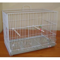 Canary Breeding Cage with 4 Feeders White