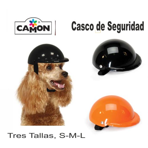 Casco Protección T/l 15cm. Negro Accesorio Elegante para Mascotas