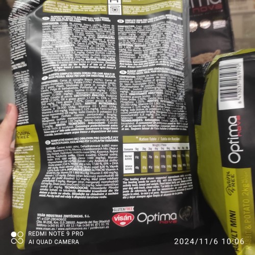 Optima Nova Adult Mini Comida Perro Conejo Patata 2kg