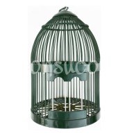 Green Partridge Cage with Rope Base