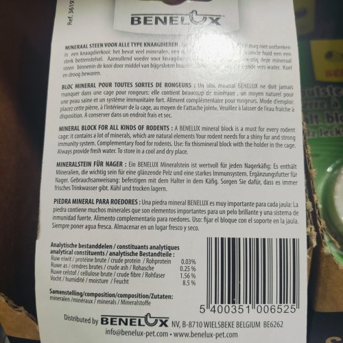 Bloque Mineral para Roedores 80gr Benelux