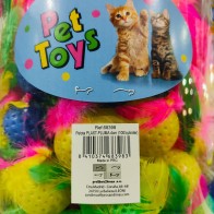 Pelota Con Plumas Cubo 100 Uds para Gatos