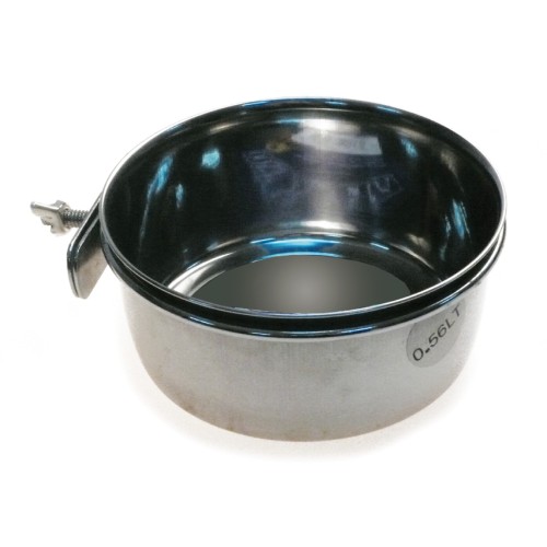 Comedero Loro Inox. 9,5cm.con Tornillo