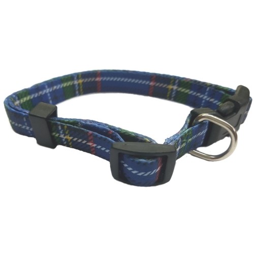 Collar Nylon 20 Mm Ajustable 35-50 Cm Escoce Rojo