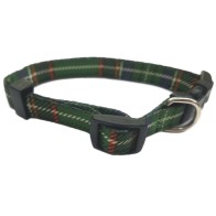Collar Nylon 20 Mm Ajustable 35-50 Cm Escoce Rojo