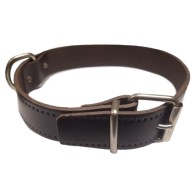 Collar de Cuero Cromo Flor para Mascotas