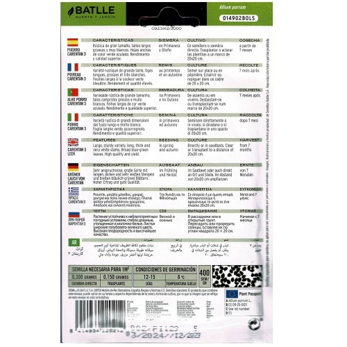 Carentan Leek Seeds 3 Pack for Gardening