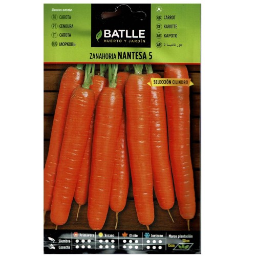 Nantes Carrots 5 Seeds Packet