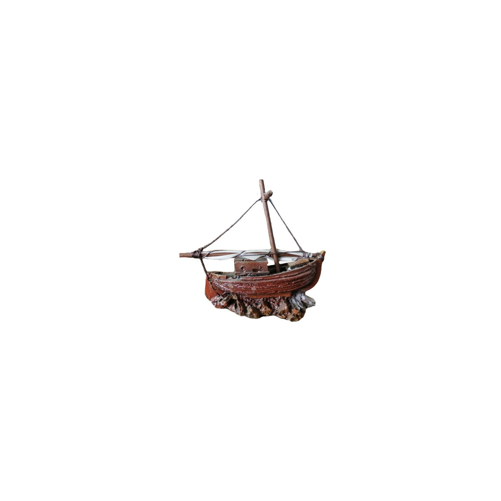 Barca Pesca Decoración 13 X 7 X 12 Cm para Acuarios