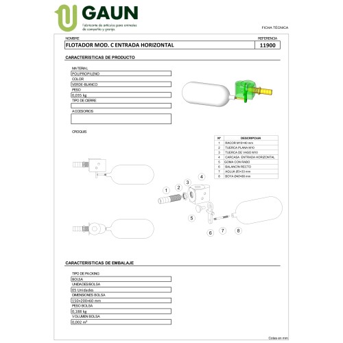Float Valve Model C Horizontal Entry