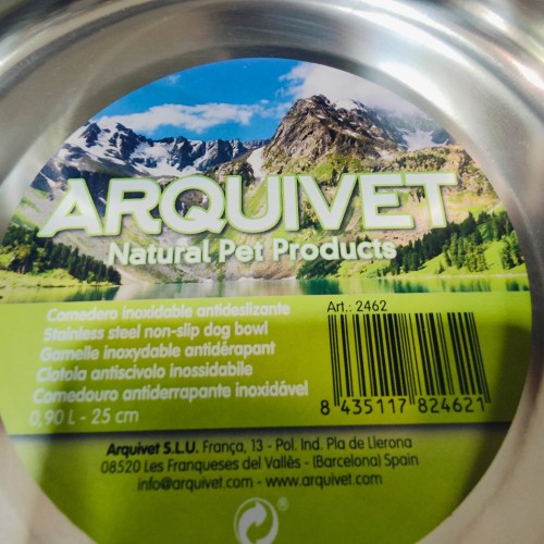 Comedero Acero Inox. Antideslizante 18cm Nª4