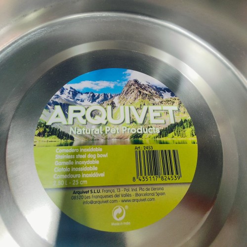 Comedero Acero Inox.nº3 1.75lts/21cm.