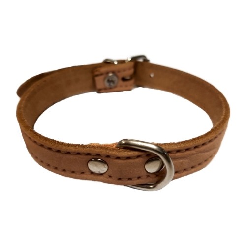 Collar de Piel Labrado 20x450mm Tostado