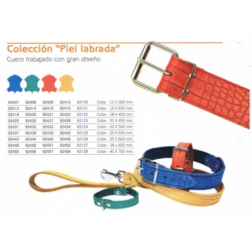 Collar Piel Labrado Verde 35x650mm