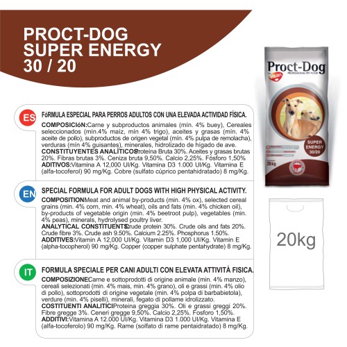 Proct Dog Adult Super Energy Complete Food 20Kg
