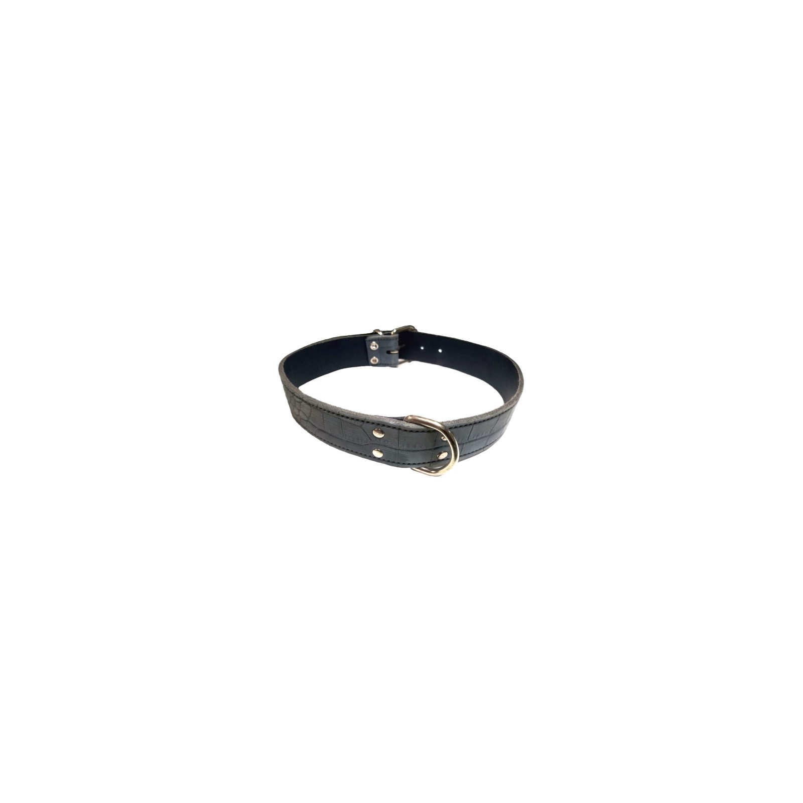 Collar de Piel Trenzada para Perros 40x700mm Azul