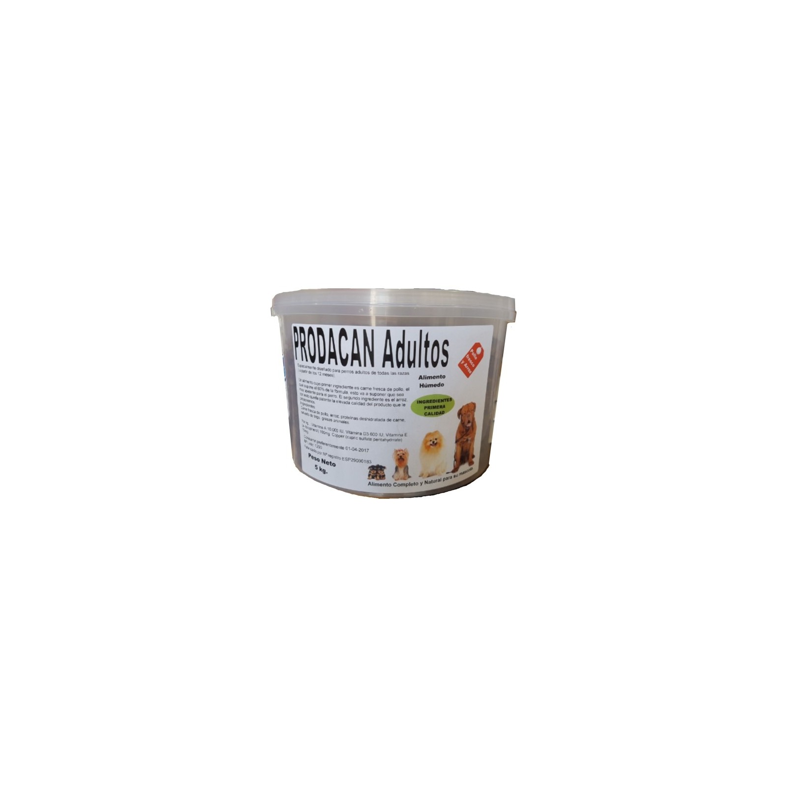Prodacan Adultos 1 Kg. Alimento Natural Semi-húmedo Prodacan Adultos 1 Kg. Alimento Natural Semi-húmedo
