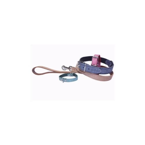 Braided Leather Leash Blue - Stylish and Durable