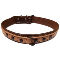 Collar Cuero Doble 25x550 Nat/marron para Perros