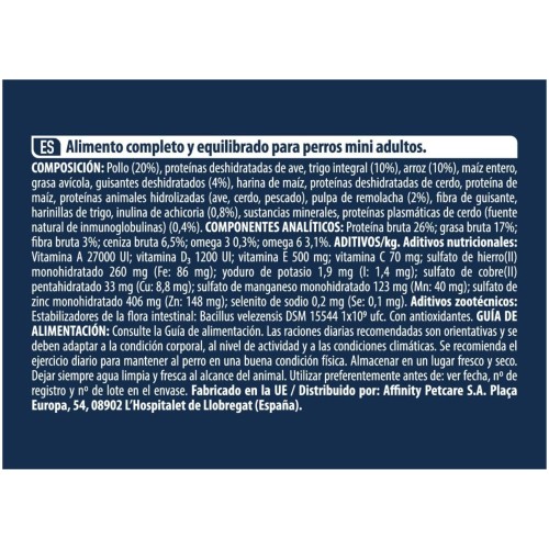 Advance Mini Adult 3 Kg. para perros pequeños