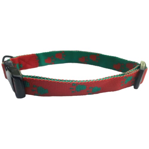 Collar Huellas 20x400-500 Verde Rojo