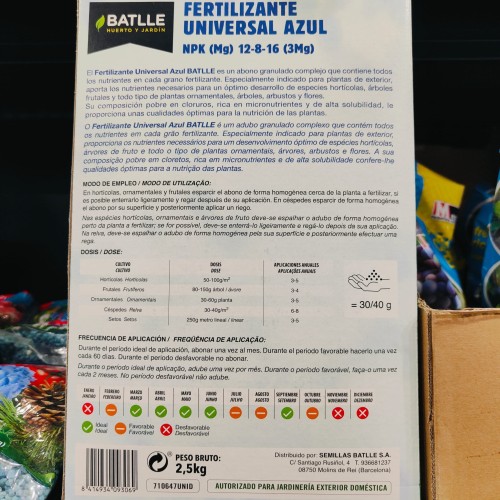 Fertilizante Universal Azul 2.5 Kg