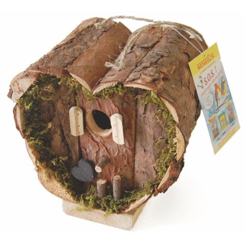 Nido Pájaro Naturaleza Corazón 20x14x17cm para Aves Pequeñas