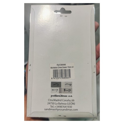 Hueso Traslucido para Perros 10cm 3 Piezas