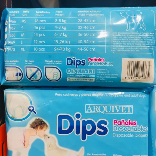 Pañales Desechables Arquidips Para Perros