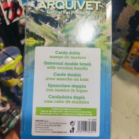 Carda Doble con Mango de Madera para Perros