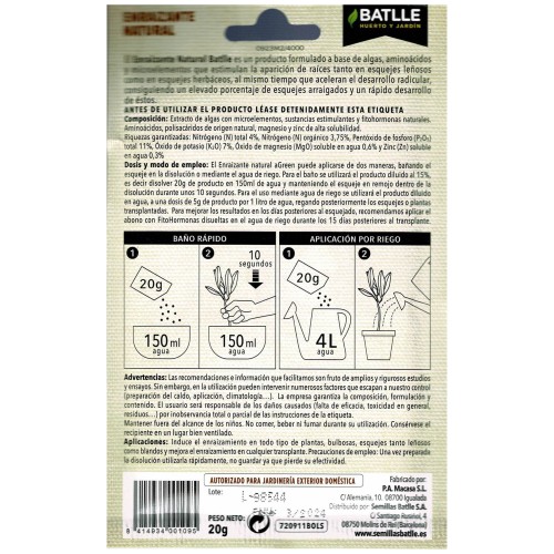 Hormonas Enraizantes Naturales 20 Gr.