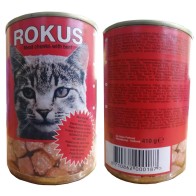 Lata Gatos Ternera Rokus 410 Gr.