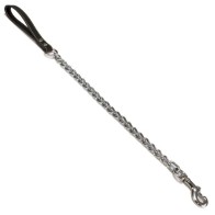 Black Metal and Leather Leash 2x1000mm