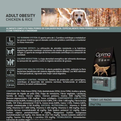 Optima Nova Obesity Chicken Rice 2 Kg
