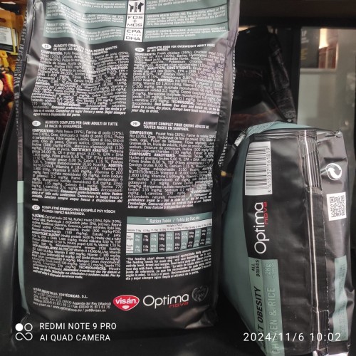 Optima Nova Obesity Pollo Arroz 2 Kg.