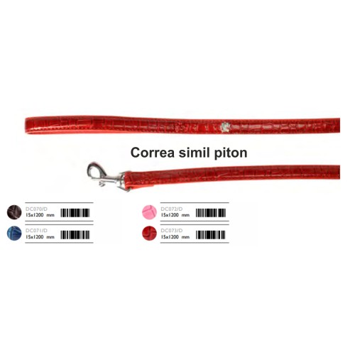 Piton Leash with Rhinestone Crown Pink