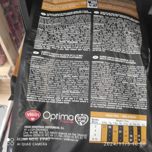 Alimento para Gatitos Optima Nova 8 Kg