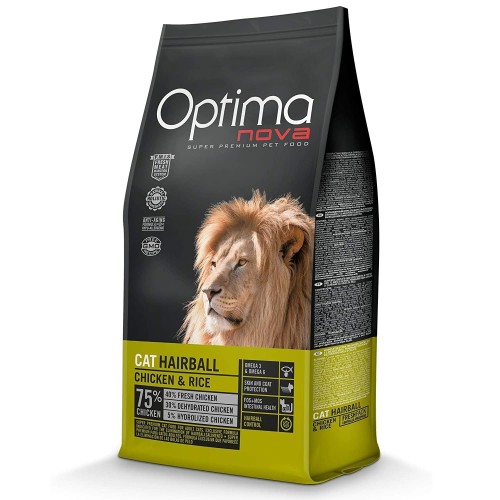 Alimento para Gatos Optima Nova Hairball 2 Kg