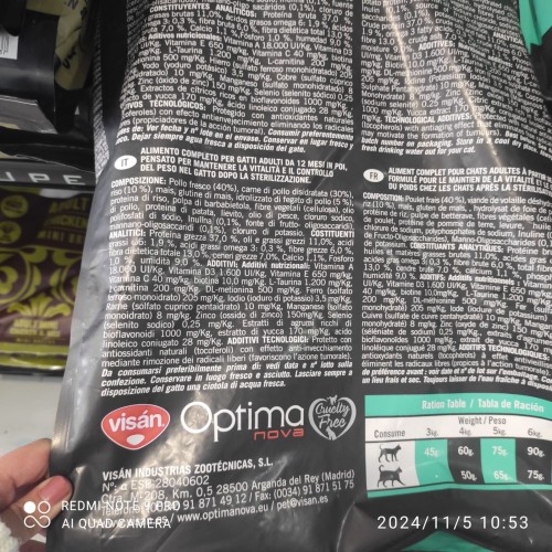 Optima Nova Cat Sterilised 8 Kg para una Salud Óptima