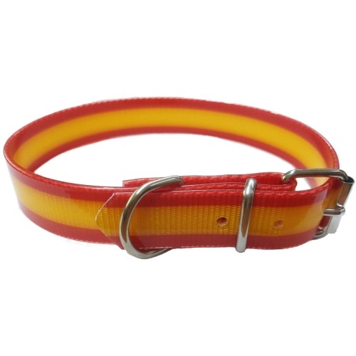Collar Biothane Bandera Española 40 Cm Duradero y Estiloso