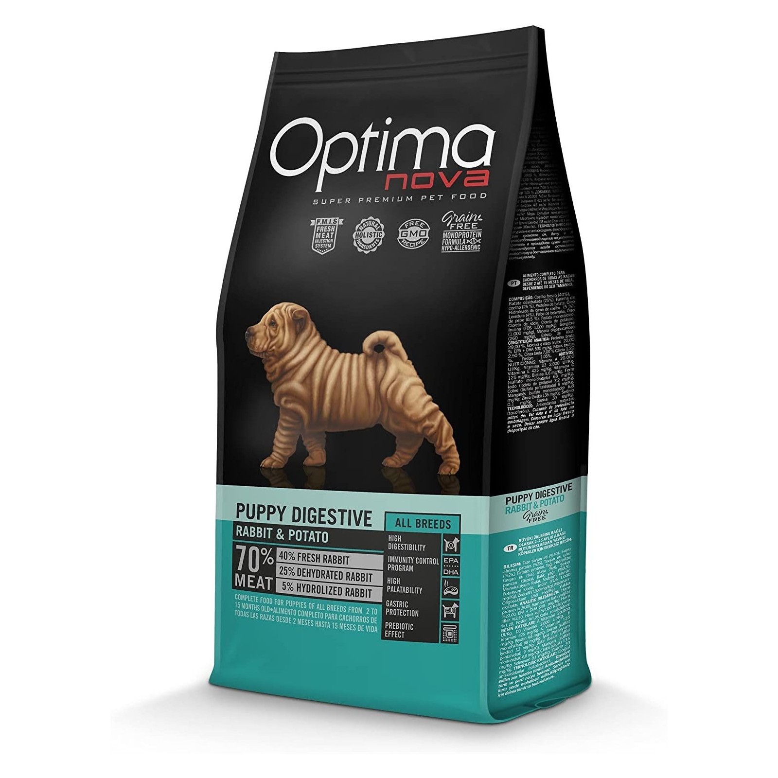 Optima Nova Puppy Digestive Nutrición Sin Cereales Optima Nova Puppy Digestive Nutrición Sin Cereales