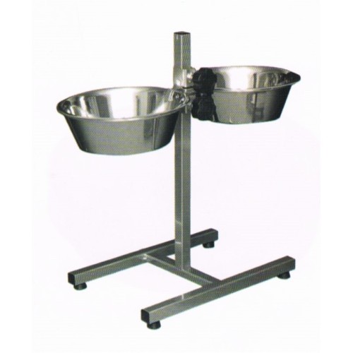 Soporte Inoxidable con 2 Comederos 1,8 Lts.