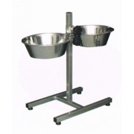 Soporte Inoxidable con 2 Comederos 1,8 Lts.