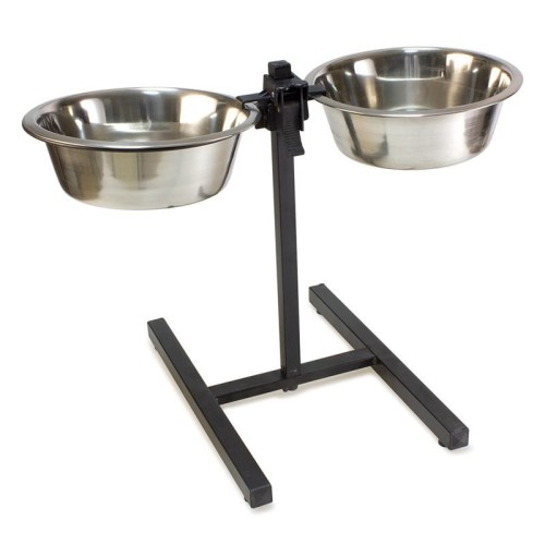 Soporte Inoxidable con 2 Comederos 1,8 Lts.