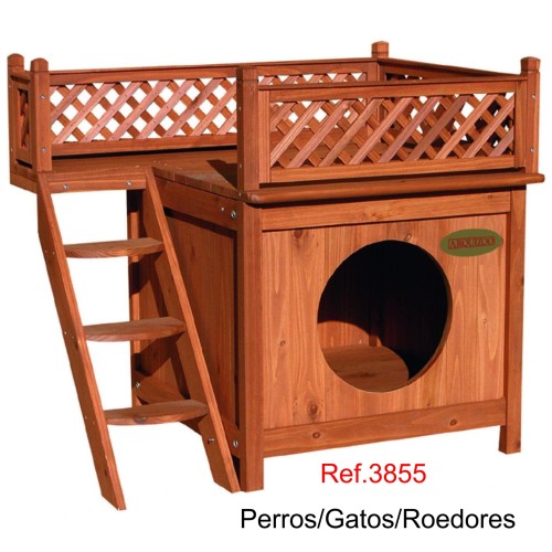 Caseta de Madera para Perro y Gato - Ideal para Mascotas Pequeñas