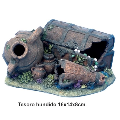 Tesoro Hundido 16x14x8cm para Acuarios