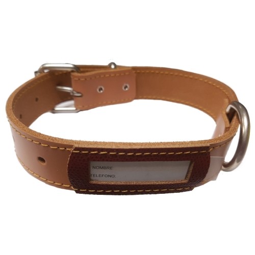 Collar Cuero Buzon Negro 40x3cm