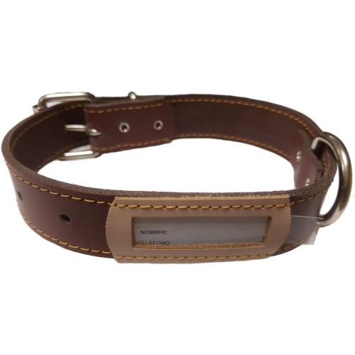 Collar Cuero Buzon Negro 40x3cm