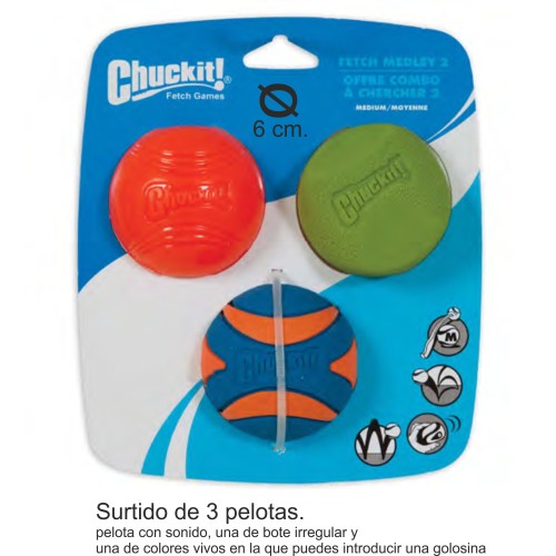 Chuckit Assorted Dog Balls 3-Pack