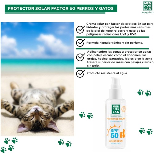 Menforsan Protector Solar para Perros y Gatos SPF 50